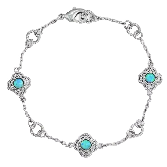 Montana Silversmiths Women's Dainty Chasing Opals Bracelet Retail $60 NEW NIB - Picture 6 of 10